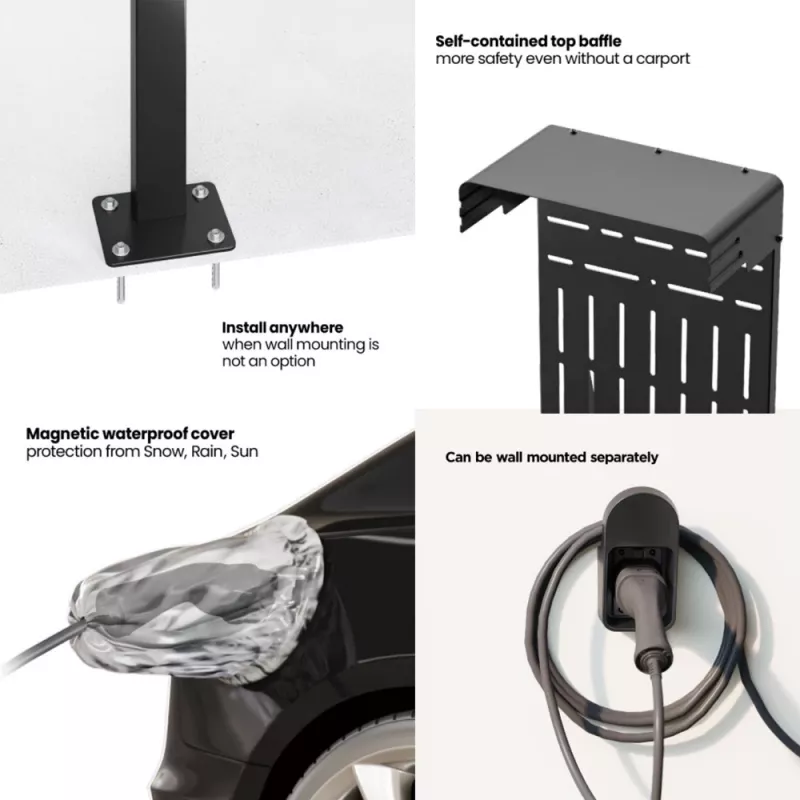 Āra statīvs EV un PHEV automašīnu lādētājiem Maclean, tērauds, maks. 15 kg, MCE456