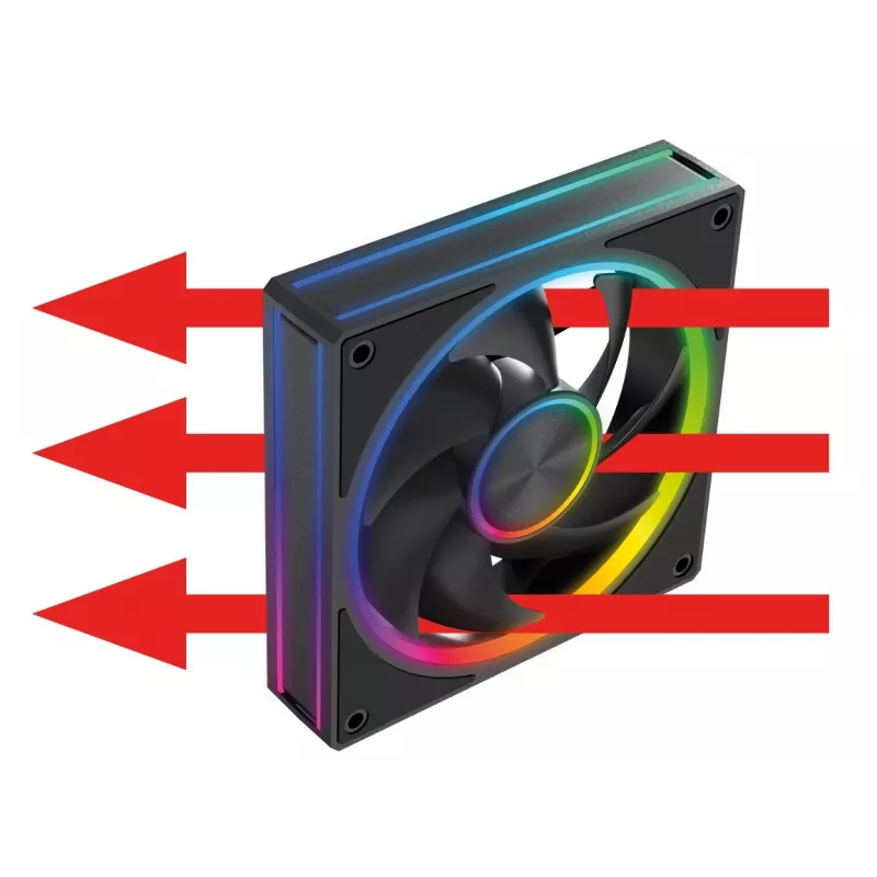 Dzesēšanas ventilators MODECOM VOLCANO LOOP 120 ARGB, 120 mm, PWM, 400–1400 RPM, melns