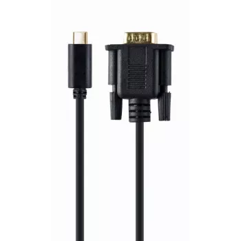 USB grafiskais adapteris Gembird A-CM-VGAM-01, USB-C uz VGA, 1920x1080, 0,15 m kabelis, melns