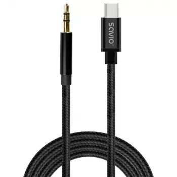 Audio kabelis Savio CL-188 2m melns vīrieša-vīrieša