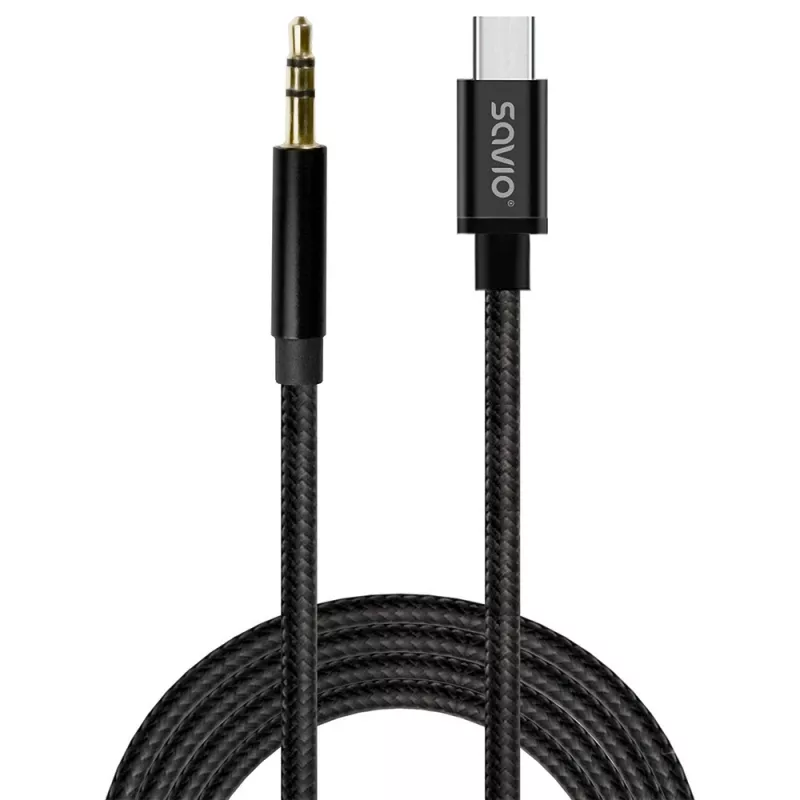 Audio kabelis Savio CL-188 2m melns vīrieša-vīrieša