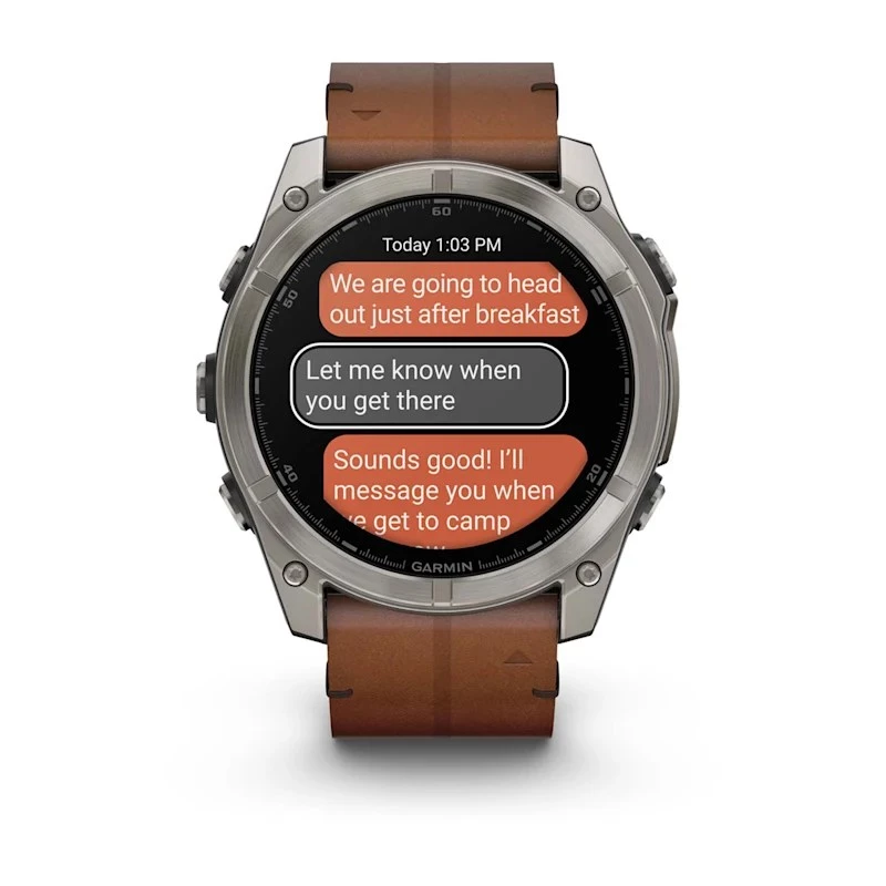 Garmin Fenix 8 3,56 cm (1,4 inch) AMOLED 51 mm Digitāli 454 x 454 pikseļi Skārienekrāns Titāns Wi-Fi GPS (satelīts)