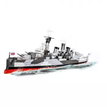 Konstruktors Cobi HMS Belfast 1:300 mēroga modelis COBI-4844, izstādes būvējums vēsturiskajam Karaliskās flotes vieglajam kreiserim