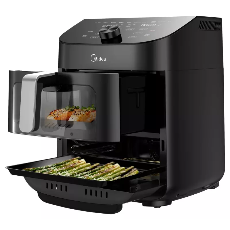 Gaisa fritieris Midea MAD1100DADK, 1850 W, dubultā ietilpība 4.4/6.4 L