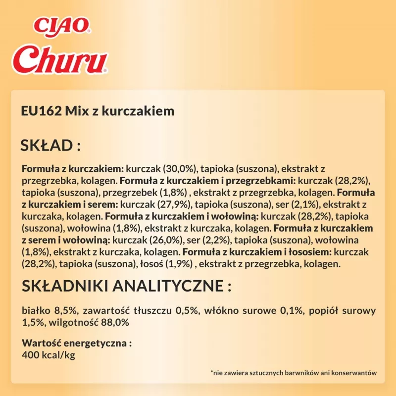 Kaķu kārums Inaba Foods Churu Varieties — vista, 60 x 14 g tūbiņas