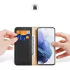 Dux Ducis Dux Ducis Hivo ādas maciņš ar atloku, dabīgās ādas kabatas futrālis kartēm un dokumentiem Samsung Galaxy S22+ (S22 Plus) melns