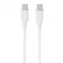 Silikona kabelis USB Type-C — Type-C, 100W (balts, 2m)