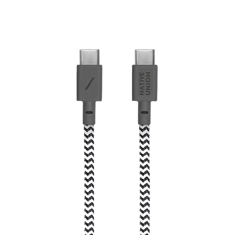 USB-C uz USB-C kabelis Native Union Anchor kabelis 1.8 m Melns Balts