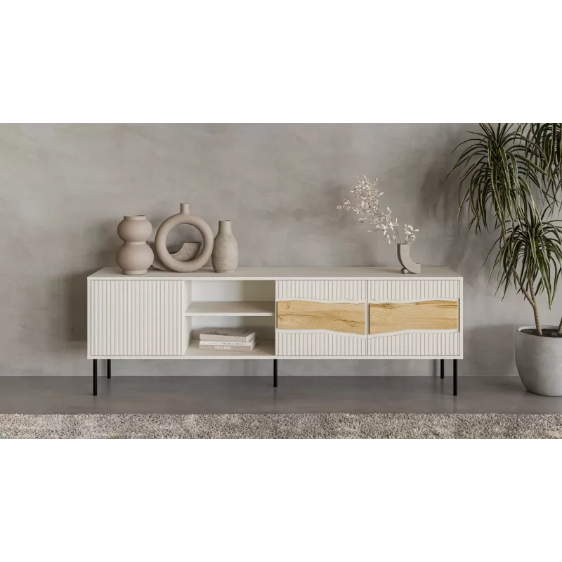 TV skapītis cama meble INSERTO 3D1W 190x40x62 cm kašmira apdare ar LED