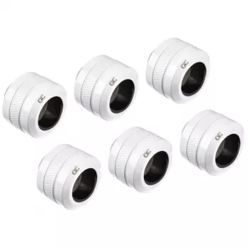 Armatūra Alphacool 17484, misiņš, balta, 23 mm augstums, 26 mm diametrs, 6 gab. iepakojumā