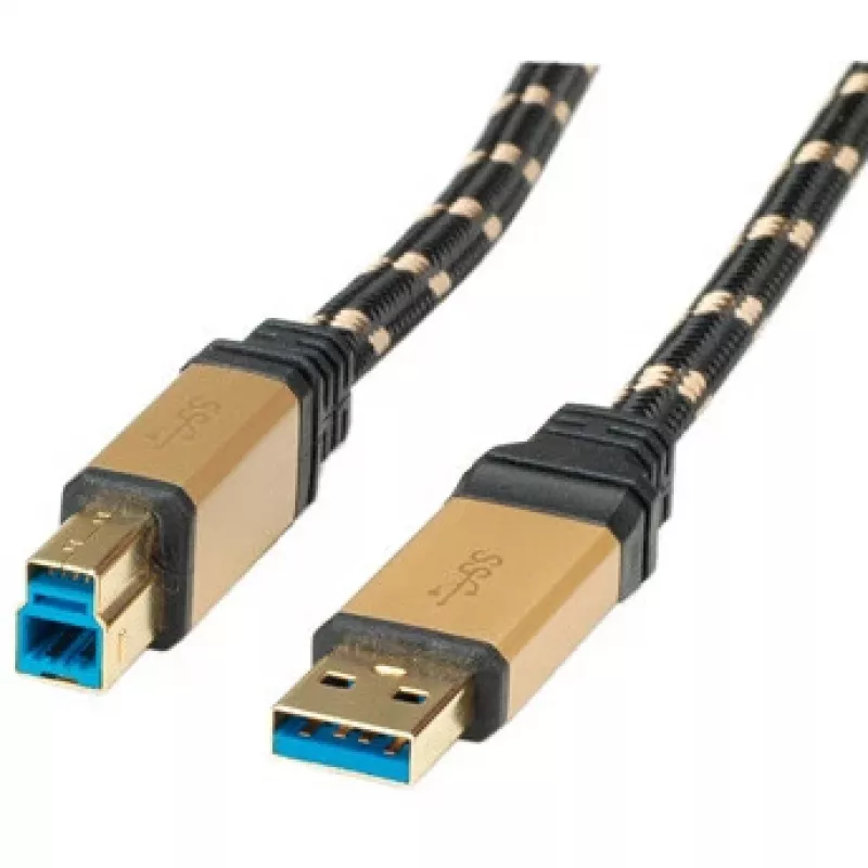 USB 3.0 kabelis ROLINE GOLD Type A V – B V 3,0 m