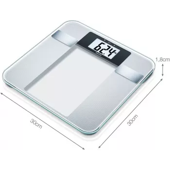 Beurer BG 13 Square pelēka, caurspīdīgi elektroniskie personālie svari