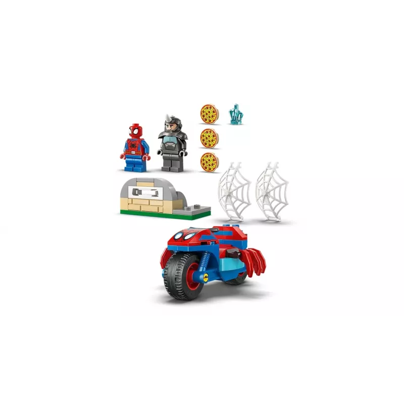 LEGO MARVEL 11206 Zirnekļcilvēks uz motocikla pret Degunradzi