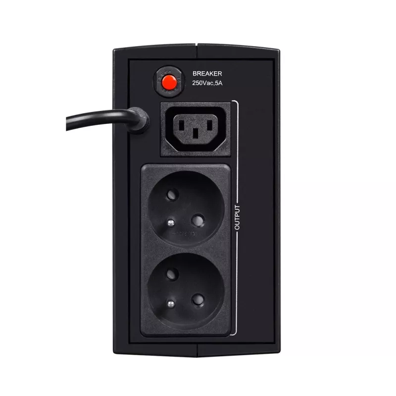 Nepārtrauktās barošanas avots EVER DUO 350 AVR, līnijinteraktīvais torņa UPS, 0,35 kVA (245 W), 2x C13 kontaktligzdas, 12 V 5 Ah VRLA akumulators