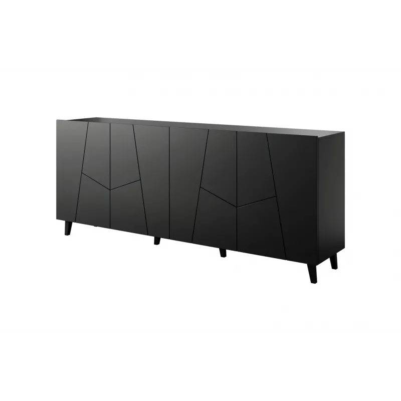Kumode Cama Meble ETNA 2000×420×820 mm, melna matēta, skaidu plāksne