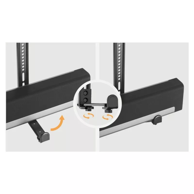 Maclean MC-914 Universāls skaņas joslas stiprinājums, skaļruņa turētājs, montāža zem televizora līdz 15 kg, VESA, vietu taupošs