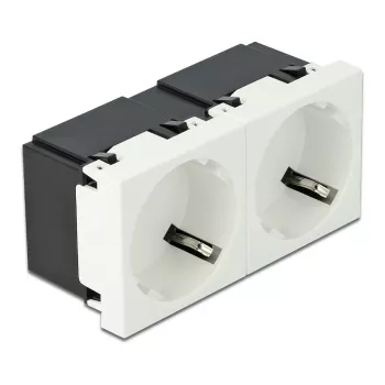 Sienas kontaktligzda DELOCK 81423 — CEE 7/3, 16 A, 250 V, balta, ABS/PC, 45×90 mm