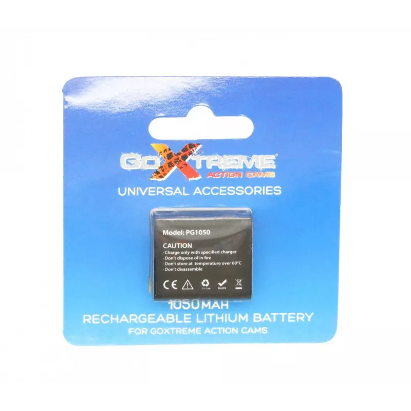 GoXtreme 1050mAh 3.7 V akumulators modeļiem Rallye, Endurance, Discovery un Pioneer