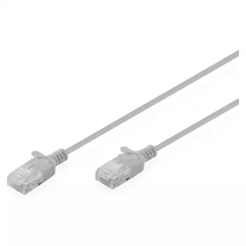 komutācijas kabelis DIGITUS CAT6 U-UTP plāns, 0,5 m, pelēks