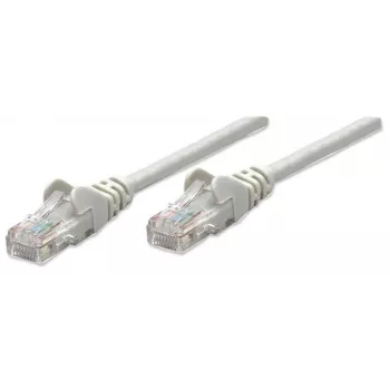 Intellinet tīkla komutācijas kabelis, Cat5e, 1m, pelēks, CCA, U/UTP, PVC, RJ45, apzeltīti kontakti, bez aizķeršanās, ar aizsargapvalku, mūža garantija