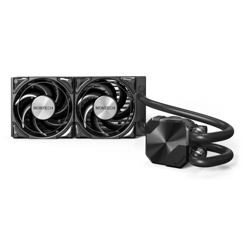 Montech HyperFlow Silent 240 Processor All-in-one liquid cooler 12 cm Melns 1 gab.