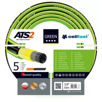 CELLFAST DĀRZA ŠĻŪTENE ZAĻA ATS2 IZMĒRS: 5/8 GARUMS: 50m