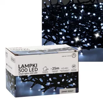 LED lentes komplekts Extralink 500L auksti balts — garums 3 m + 25 m iekšā/ārā
