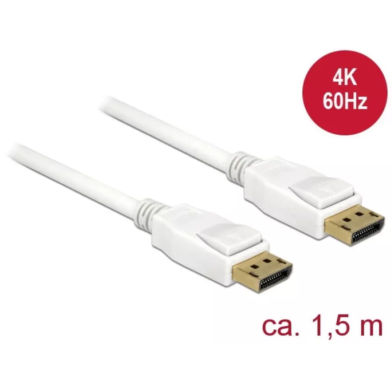 DisplayPort kabelis DeLOCK 85509 1,5 m Balts