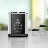 Toaster Rommelsbacher TO850 2 šķēlēm, 850 W, nerūsējošais tērauds/melns, XL spraugas