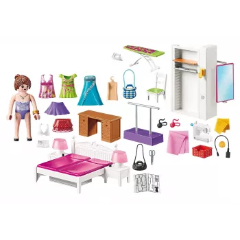 Playmobil Zestaw z figurkami Dollhouse 70208 Sypialnia z kącikiem do szycia