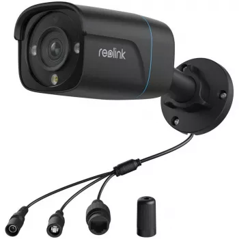 Reolink P330 4K IP drošības kamera, 8 MP 3840 x 2160, iekštelpām un ārpus telpām, iebūvēts mikrofons, 30 m nakts redzamība, melna