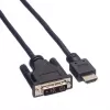 ROLINE adaptera kabelis HDMI uz DVI-D (Single Link) - 1,5 m - Melns (11.04.5516)