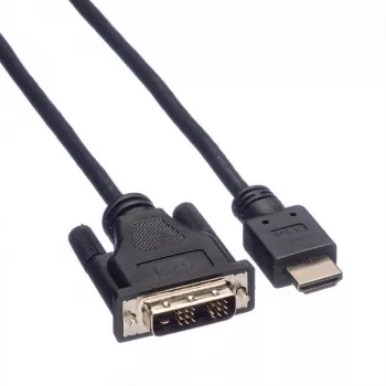 ROLINE adaptera kabelis HDMI uz DVI-D (Single Link) - 1,5 m - Melns (11.04.5516)
