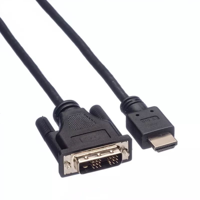 ROLINE adaptera kabelis HDMI uz DVI-D (Single Link) - 1,5 m - Melns (11.04.5516)