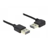 USB kabelis DeLOCK 1m USB 2.0 A vīr.-vīr. 90° melns