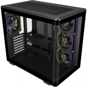 Elite 600 ARGB, torņa korpuss melns, rūdītais stikls x 2