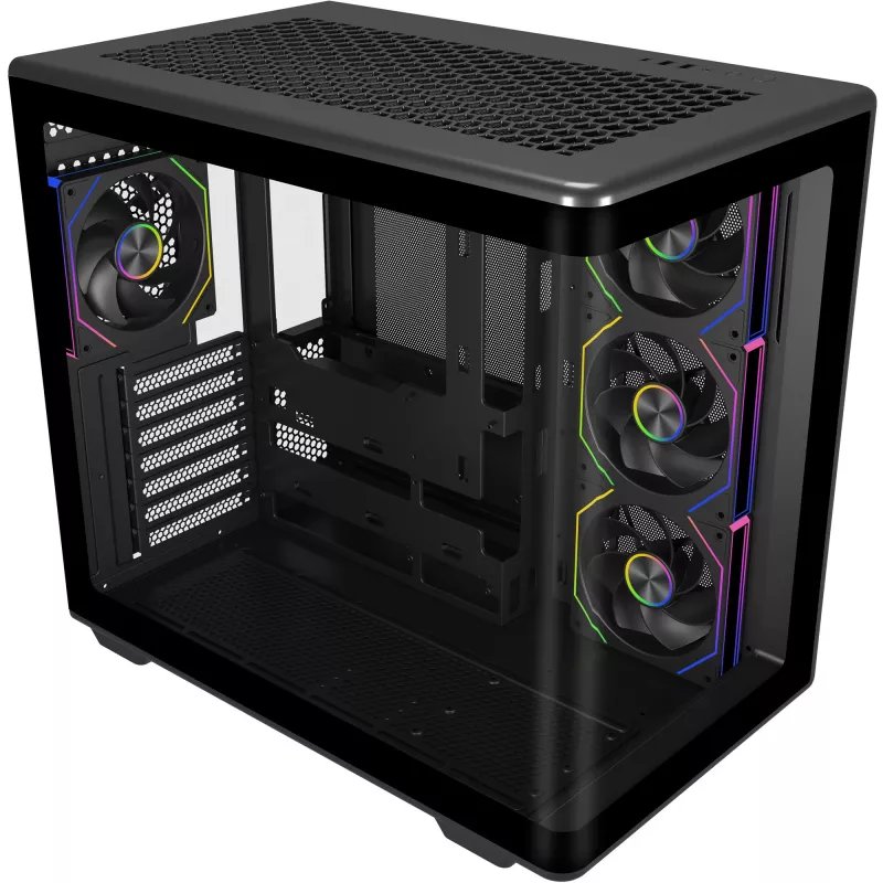 Elite 600 ARGB, torņa korpuss melns, rūdītais stikls x 2