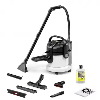 Putekļu sūcējs | KARCHER | Ieejas jauda 1000 W | Putekļu ietilpība 4 L | Tvertnes sūcējs | Tīrīšanas veids Sausā un mitrā | Putekļu tvertne Bez maisa | Krāsa Melns/Pelēks/Balts | 1.081-155.0