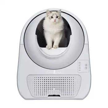 Pašattīroša kaķu tualete Catlink Scooper Young, pelēka — 13 L, 600×580 mm, 12 V adapteris