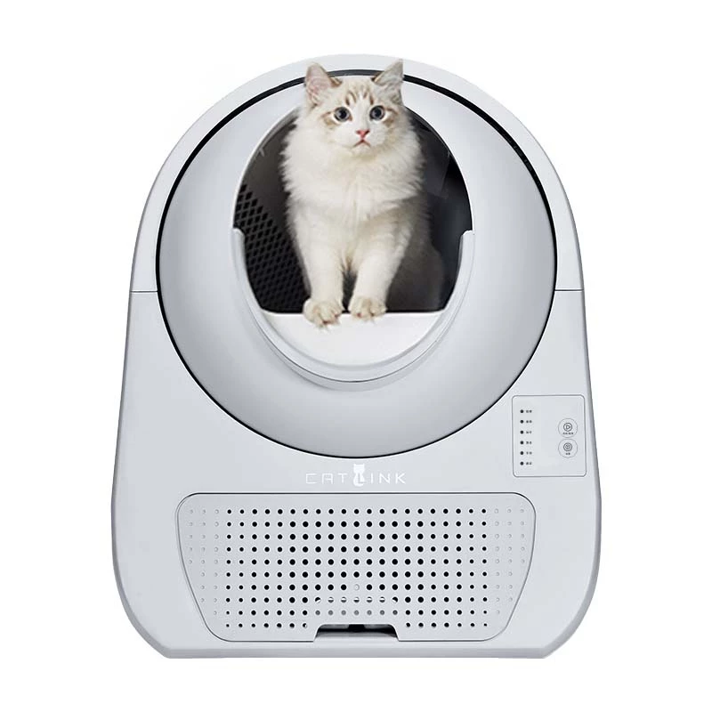 Pašattīroša kaķu tualete Catlink Scooper Young, pelēka — 13 L, 600×580 mm, 12 V adapteris
