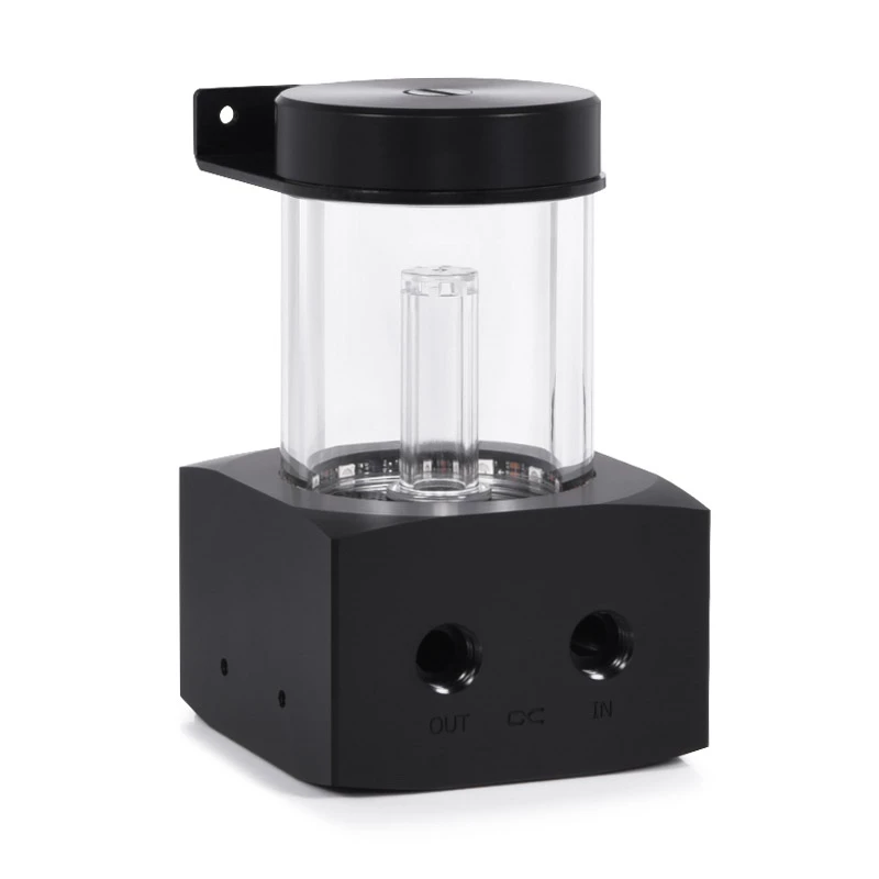 Alphacool Core rezervuārs (Aquatuning GmbH 1022162) – acetāla/akrila, melns/caurspīdīgs, 76,5 mm