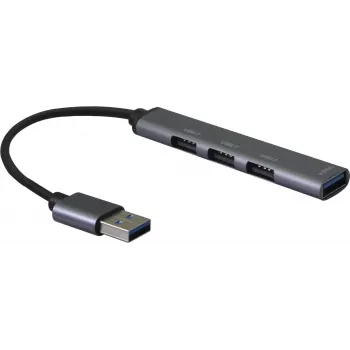 USB centrmezgls helos HUB 4in1 USB-A 3.0 ar 3x USB-A 2.0 pieslēgvietām
