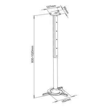 Sbox griestu projektora stiprinājums max336mm 15kg PM-102XL