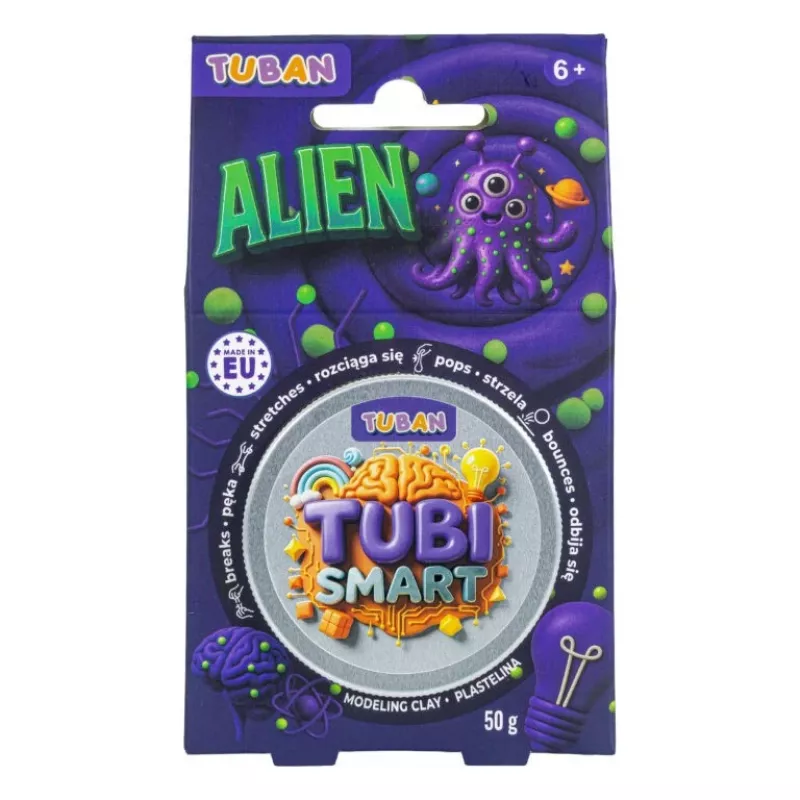 Modelējamais māls TUBAN Tubi Smart – Citplanētietis, violets, 50 g