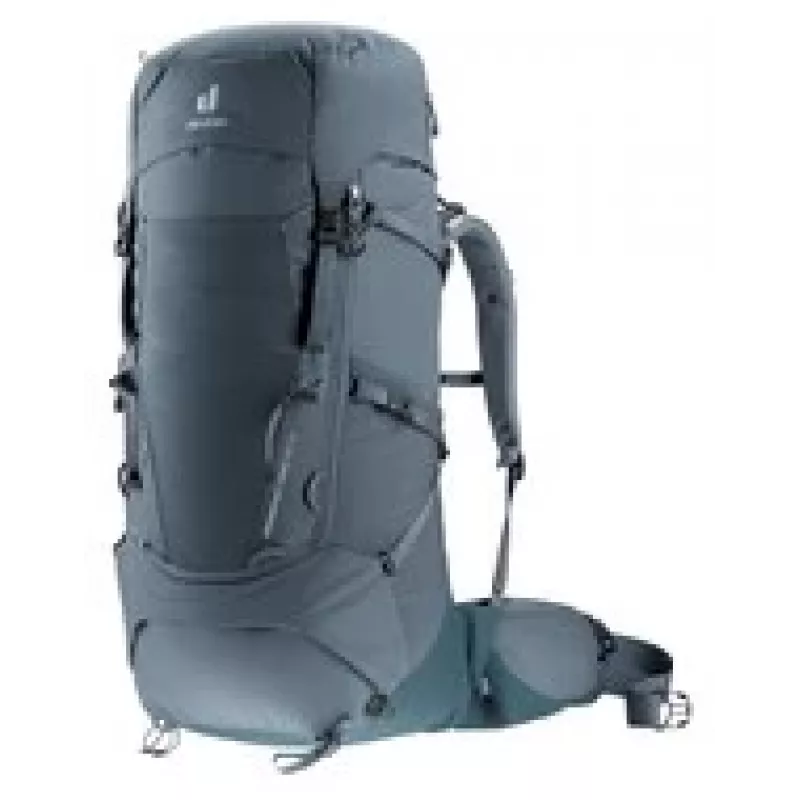 Mugursoma DEUTER Aircontact Core 50+10 grafīta-slānekļa — 50+10 L pārgājienu soma, izturīga, viegla