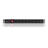 Qoltec 53998 Strāvas sadalītājs RACK 19 | 1U | 10A | PDU | 8xIEC C13 | 2m