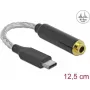 Mobilā tālruņa kabelis DeLOCK 66302 USB C melns 0,125 m