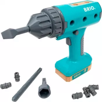 Ar baterijām darbināms rotaļlietu skrūvgriezis BRIO Builder modelis 63460000 — reālistisks dizains, rotaļu rīks ar bateriju darbību
