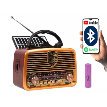 Analogais radio BLOW RA10 AM/FM saules 77-540 — AM/FM uztvērējs ar saules paneli un baterijas rezervi