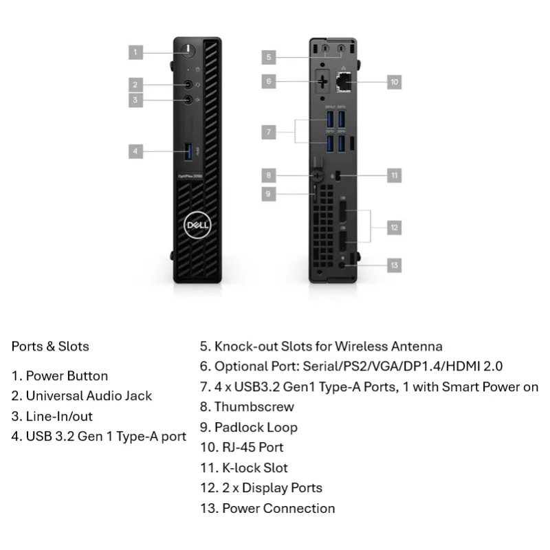 Galddators Lenovo OptiPlex 3090 (atjaunots B klase) — Intel Core i5-10500T, 8 GB RAM, 256 GB NVMe, Intel UHD Graphics 630, Windows 11 Pro